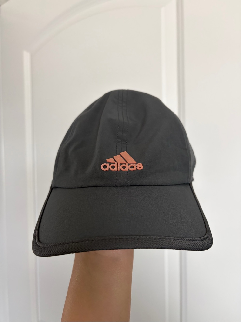 adidas Gray Cap with Coral Logo Accent